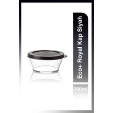 Feyza Design Şeffaf Siyah Gıda Saklama Kabı 290ML Eco Royal