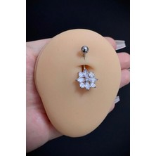 Blisse Piercing Kadın Gümüş Cerrahi Çelik Çiçek Figürlü Belly Göbek Piercing