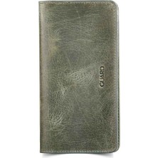 Guard Haki Yeşil Hakiki Deri Telefon Girişli Unisex Portföy Cüzdan // GRD260205WT813