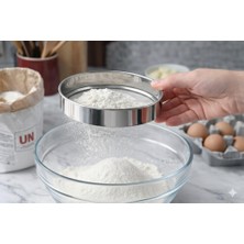 abnturk 19 cm Paslanmaz Çelik Ince Gözenekli Dayanıklı Çelikten Üretilmiş Un Eleği