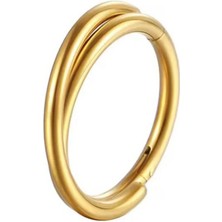 Blisse Piercing Unisex 2 Sıra Görünümlü Kıvrımlı Tragus Helix Kıkırdak Cerrahi Çelik Kilitli Piercing