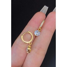 Blisse Piercing Kadın Büyük Sallantılı Zirkon Taşlı Tragus Helix Kıkırdak Çelik Halka Piercing