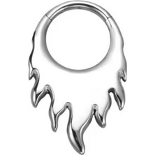 Blisse Piercing Unisex Cerrahi Çelik Alev Figürlü Kilitli Tragus Helix Kıkırdak Piercing