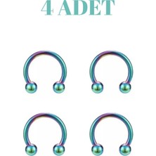 Blisse Piercing 4 Adet Cerrahi Çelik Piercing | Tragus Helix Kıkırdak Septum Burun Dudak Uyumlu