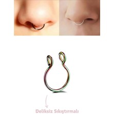 Blisse Piercing Unisex Cerrahi Çelik Sıkıştırma Kıkırdak Septum Hızma Burun Deliksiz Piercing