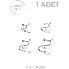 Blisse Piercing Unisex Cerrahi Çelik Tragus Helix Lobe Dudak Kıkırdak Spiral Piercing