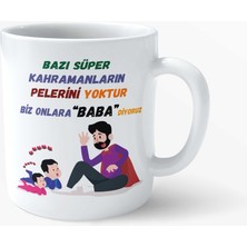 Tasarım Limanı Babalar Günü Özel – Süper Babam Tasarımlı Porselen Kupa | Hediye Kupa