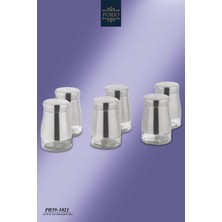 Feyza Design 6’lı Cam Kapaklı Inox Metal Baharatlık Seti, Şık ve Dayanıklı Tasarım