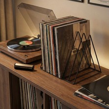 DEQQU Keops 29X23CM Metal Masaüstü Kitap Rafı, Plak Rafı ve Üçgen Düzenleyici Organizer