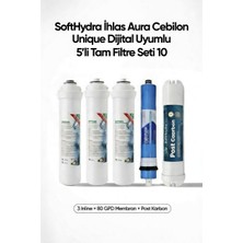 Softhydra 5'li Filtre Seti Ihlas Cebilon Unique Uyumlu Ro Membran + Post Karbon
