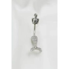 Blisse Piercing Kadın Gümüş Renk Deniz Kızı Figürlü Cerrahi Çelik Göbek Piercing