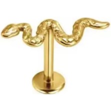 Blisse Piercing Unisex Yılan Figürlü Tragus Helix Labret Çelik Piercing