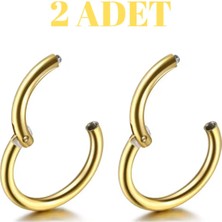 Blisse Piercing Unisex Cerrahi Çelik Halka Piercing | Tragus, Helix, Kıkırdak, Septum, Burun Uyumlu – 2'li Set