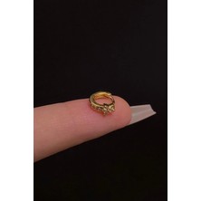 Blisse Piercing Kadın Çiçek Zirkon Taşlı Tragus Helix Kıkırdak Halka Çelik Piercing