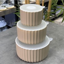 Feyza Design 3'lü Vakumlu Saklama Kabı Seti, Gri, Pratik ve Şık Organize Çözümü