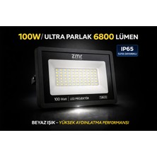 ZMR Lumıxa 100WATT Ultra Slim LED PROJEKTÖR(220V-6500K-6800LM) Beyaz Işık