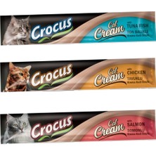 Miçiko Crocus Kediler Için Krema Ödül Tavuk-Balık-Somon Aromalı 3 X15GR