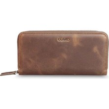 Guard Crazy Taba Hakiki Deri Çift Fermuarlı El Çantası // GRD260225WT1462