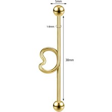 Blisse Piercing Kalp Figürlü Cerrahi Çelik Köprü Industrial Piercing