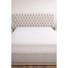 Elovias Fitted Bazalı Sıvı Geçirmez Yatak Alez Koruyucusu Beyaz