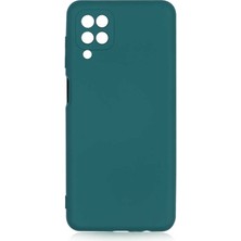 Egstech Samsung Galaxy A12 Kılıf Lansman Premium Kadife Kaplama Lens Korumalı Soft Silinebilir Arka Kılıf