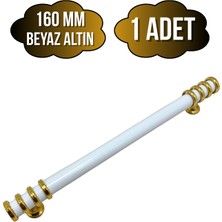 Detay Boru Beyaz Altın Dolap Kulpu Mobilya ve Mutfak Dolap Kulpu(Beyaz - ALTIN)(160MM)