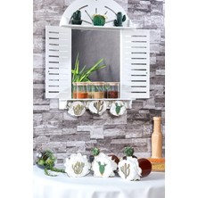 Feyza Design 3'lü Klasik Kumaş Kavanoz Kapağı Seti, Kaktüs Desenli, Şık ve Dayanıklı