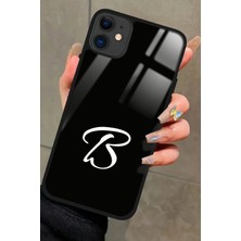 Snacase  Apple iPhone 12 Uyumlu B Harfi Yazılı Parlak Silikon Kılıf