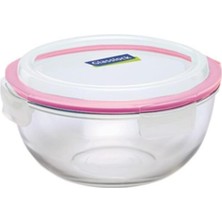 Feyza Design Yuvarlak 2000 ml Cam Saklama Kabı, Güvenli ve Sağlam Saklama Çözümü