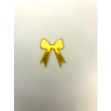 100 Ad. Gold Pleksi Fiyonk 3,3 cm Yapışkanlı – Hediyelik ve Süsleme Malzemesi