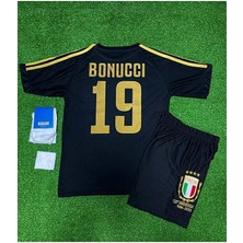 Portego Italya 125.YIL Leonardo Bonucci Siyah Çocuk Forması 4'lü Set (Black)