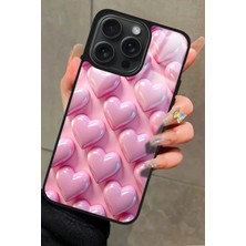 Snacase  Apple iPhone 11 Pro Uyumlu Pembe Kalp Tasarımlı Parlak Silikon Kılıf
