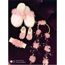 İrembaby Lohusa Pembe Taç Terlik Set