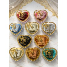 10’lu Mini Kur’an-I Kerim ve Tesbih Seti Karışık Renk Kalpli Kutu Hac Umre Mevlüt Hediyelik