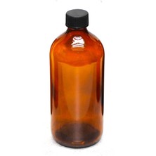 Feyza Design 20'li Amber Cam Şişe Seti, 500 Ml, Siyah Plastik Kapaklı, Şık ve Dayanıklı