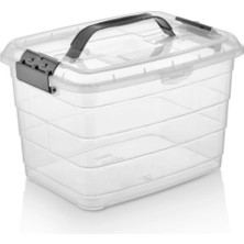 Feyza Design Şeffaf Tetris Kulplu Taşıma Kabı 8,5l, Pratik ve Şık Saklama Çözümü