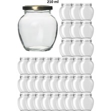 Feyza Design 36 Adet Şeffaf Cam Yumurta Kavanozu Gold Kapaklı, 210 Ml, Eşsiz Paket