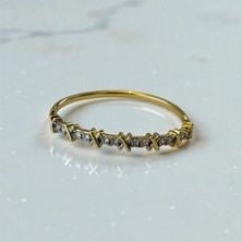 MonCherietr Sylvera Zirkon Taşlı Pirinç Üzeri Altın Kaplama Kelepçe