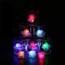 Feyza Design Renkli LED Işıklı Buz Küpleri 12 Adet, Eğlence ve Şıklık Için Tüketilebilir