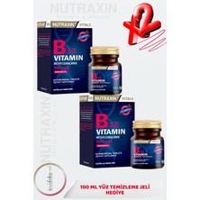 Nutraxin B12 Dil Altı Vitamin 60 Tablet 2'li +100 ml Yüz Yıkama Jeli