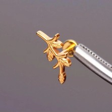 Rupen Kraft %100 G23 Titanyum Zirkon Gül Dalı Detay Kıkırdak Conch Tragus Piercing