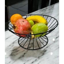 Feyza Design Şık Siyah Metal Meyve Sepeti, Modern ve Dayanıklı Tasarım