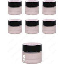 Feyza Design 10ML Buzlu Cam Krem Kavanozu, Siyah Koruma Kapaklı, 6'lı Paket