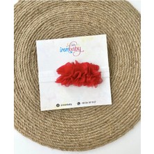 İrembaby Bebek Saç Bandı Kırmızı Çiçekli Lastikli Saç Bandı Bandana