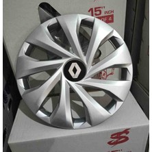 Yk Renault Clio / Symbol / Megane / Taliant / Fluence Uyumlu 15 Inç Jant Kapağı 4'lü Takım Amblem Hediyeli
