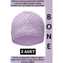 Wintoup #bone Esnek Yumuşak Silikon Havuz Deniz Yüzme Kulağa Su Geçirmez Büyük Beden Saç Bonesi 2 Adet