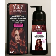 Yk7 Kozmetik Yk7  Beyaz Kapatıcı (Şarap Kızılı 5.66) Şampuan 300 Ml.