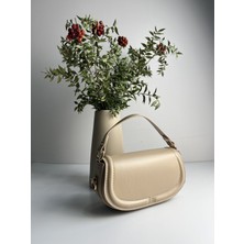 Giseca Berlin Bej Deri Şık Kadın El ve Çapraz Çanta