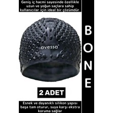 Wintoup #bone Esnek Yumuşak Silikon Havuz Deniz Yüzme Kulağa Su Geçirmez Büyük Beden Saç Bonesi 2 Adet