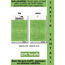 Wintoup #futboltaktik Profesyonel Amatör Okul Tam Yarı Saha Çift Taraflı Futbol Taktik Tahtası 24 x 40 cm